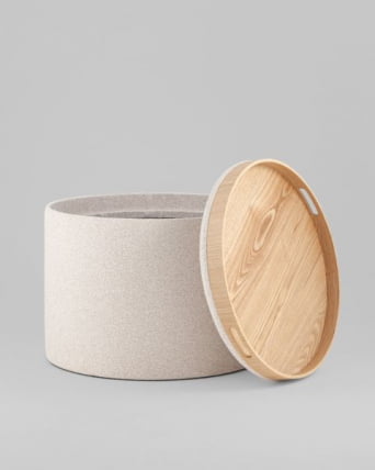 Пуф с ящиком Хюгге Л букле бежевый / L_4