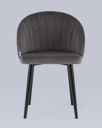 Стул с подлокотниками Брюссель велюр Темно-серый_2