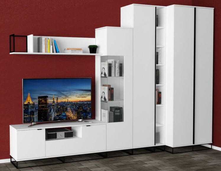 Полка навесная Ситй средняя белый / City_2