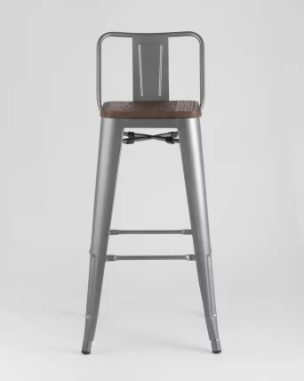 Стул барный Толикс Воод 75.5  со спинкой Серебристый / Tolix Wood_2