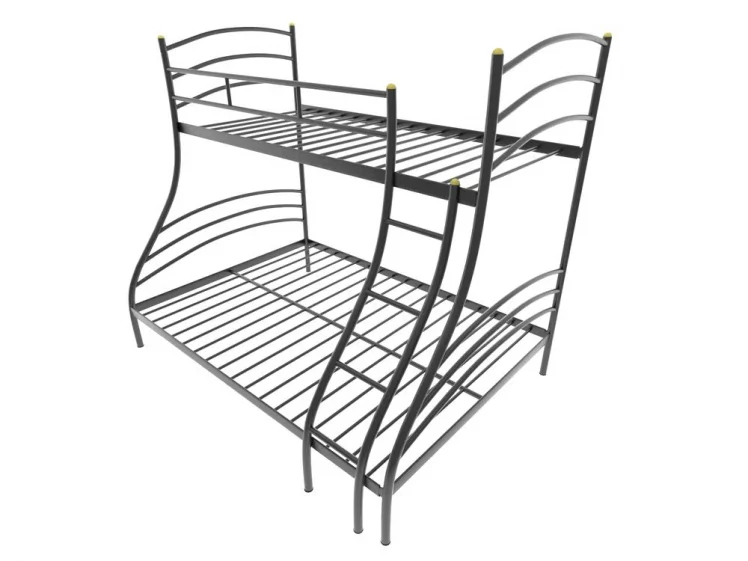 Кровать двухъярусная Глория 1400х2000 Черный_0