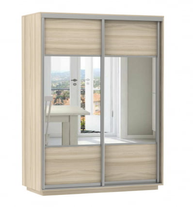 Шкаф-купе двухдверный Экспресс Дуо Комби 1600х2200х Ясень шимо светлый / 1600х2200h_0