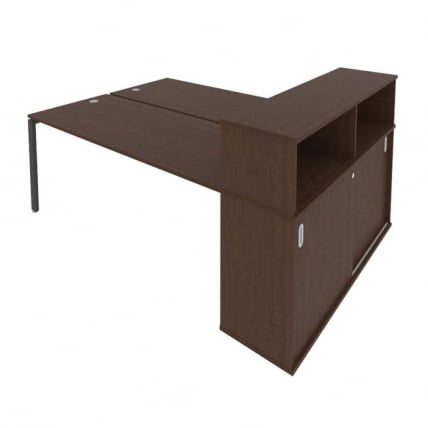 Рабочая станция с опорным шкафом-купе Метал Сйстем Б.РС-СШК-2.5 Венге/Антрацит / Metal System_0