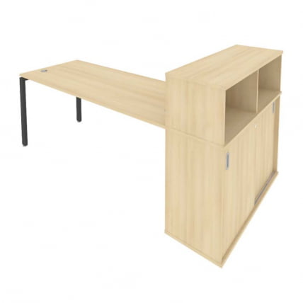 Рабочая станция с опорным шкафом-купе Метал Сйстем Б.РС-СШК-3.5 Акация/Антрацит / Metal System_0