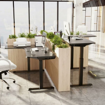 Стол для для компьютера (для геймеров) Л-формы c электрической регулировкой по высоте ЕУРЕКА ЕРК-ЕГД-Л60Л-Б-УС / L-формы c EUREKA ERK-EGD-L60L-B-US_3