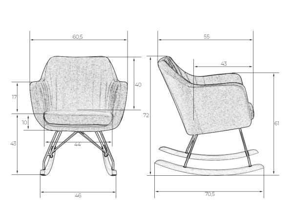 Набор 2 шт Кресло-качалка ДОБРИН КИАРА (серая ткань (ЛАР-106Д-26)) 2 шт / DOBRIN KIARA (LAR-106D-26))_11