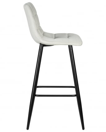 Стул барный ДОБРИН НИCОЛЕ (черные матовые ножки, светло-серый велюр (108-52)) / DOBRIN NICOLE_2