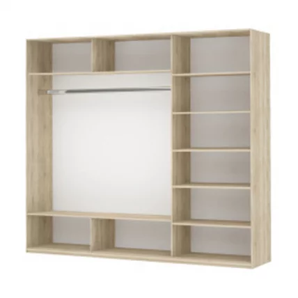 Шкаф-купе трехдверный Прайм 2100 Белое стекло/ДСП/Белое стекло Белый снег_1