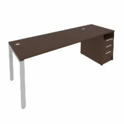 Рабочая станция с опорной тумбой Метал Сйстем Б.РС-СТП -1.5 Венге/Серый / Metal System_0