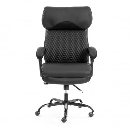 Кресло руководителя Чиеф металБЛ кож/зам/ткань, черный/черный стеганный/черный, 36-6/36-6/ТВ-11 / Chief metalBL 36-6/36-6/TW-11_5