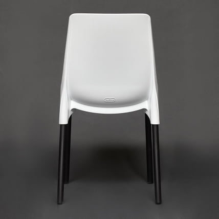 Стул ГЕНИУС (мод 75) металл/пластик, 46кс56кс84cм, белый/черные ножки / GENIUS (mod 46x56x84cм,_3