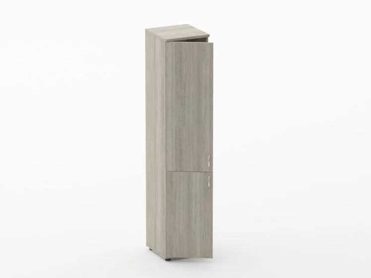 Шкаф высокий закрытый Твин 16.16.10Л Дуб Сантана светлый / Twin_1