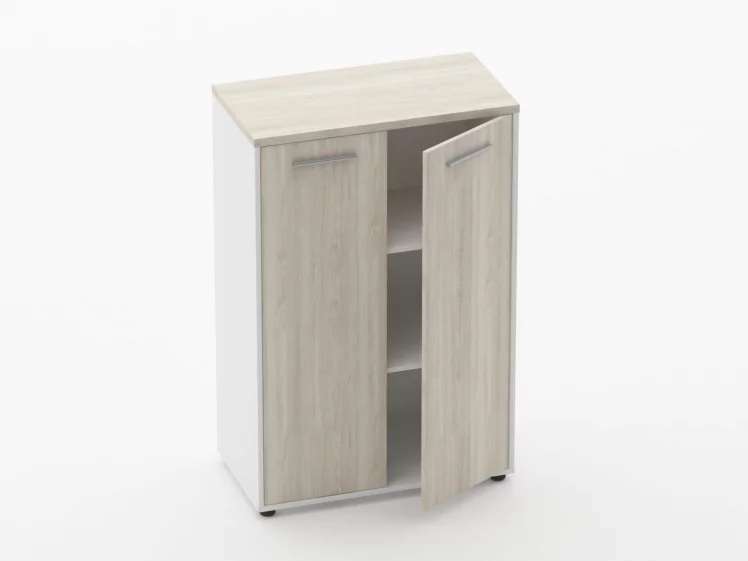 Шкаф 2 широкий закрытый Дека 10.12.131 Дуб Сантана светлый/Белый / Deka_1