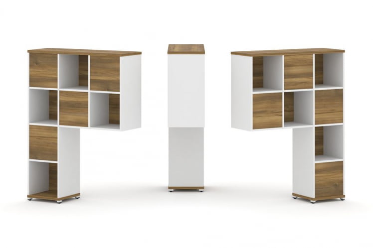 Надставка на стол высокая двухсторонняя + задняя стенка (8 шт.) CОНCЕПТ CН.ДНВ-001 Сандал Янтарный Белый бриллиант Белый металл / CONCEPT CN.DNV-001_0