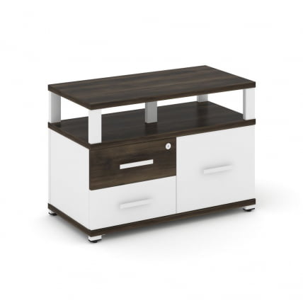 Тумба приставная сервисная с надставкой широкой CОНCЕПТ CН.ТСР-003 Б/В Дуб Мали Белый бриллиант Белый / CONCEPT CN.TSR-003 B/W_0