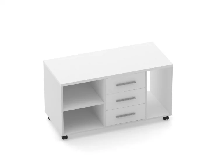 Тумба подкатная с нишей и полкой Дека 9.05.03Пр Белый / Deka_0