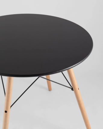 Стол круглый ЕАМЕС ДСВ НЕВ Д=80 черный / EAMES DSW NEW D=80_1