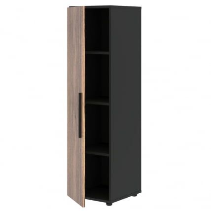 Шкаф-колонка с глухой средней дверью (левый) ВЕЛИОН ВЕНЕЕР ВРМCС 40.1 Л Американский орех Яшма черная / VELION VENEER VRMCS L_1