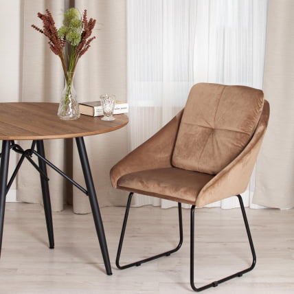 Кресло СТАР (мод. CЙ-1919) вельвет/металл, 68 х 60 х 88 см , коричневый (ХЛР11)/черный / STAR (mod. CY-1919) (HLR11)/черный_8