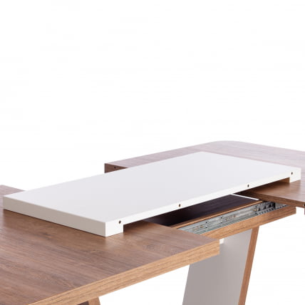 Стол обеденный ВОКС ЛДСП, 132-172кс85кс75,5 см, Дуб Канзас/Пепел / VOX 132-172x85x75,5_11