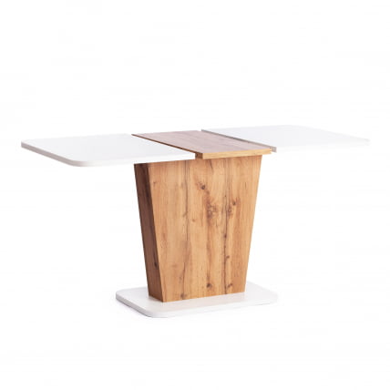 Стол обеденный ГЕНТ ЛДСП, 110-145кс68,6кс75,5 см, Дуб вотан/Белый / GENT 110-145x68,6x75,5_4