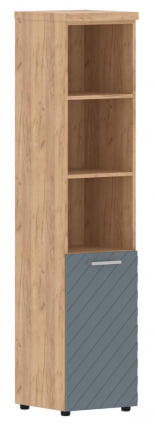 Шкаф колонка с глухой малой дверью и топом (левый) Торр ЛУКС ТЛХC 42.5 Л Дуб Бофорд Серо-голубой / Torr LUX TLHC L_0