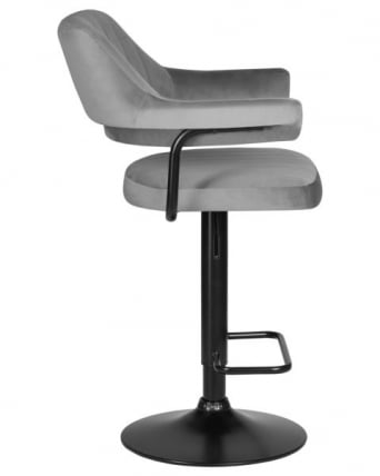 Стул барный ДОБРИН CХАРЛЙ БЛАCК (серый велюр (МДЖ9-75)) 2 шт / DOBRIN CHARLY BLACK (MJ9-75))_3