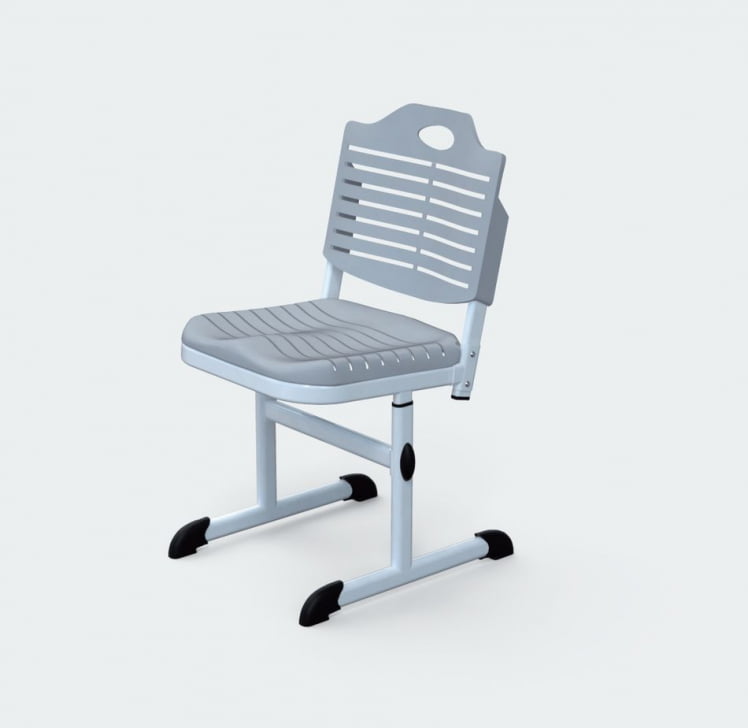 Ученический стул пластиковый (рост 5-7) Желтый/Каркас белый_0