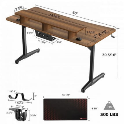 Стол для компьютера (для геймеров) ЕУРЕКА ГИП 60, Валнут ЕУРЕКА ГИП 60 Валнут / EUREKA GIP Walnut EUREKA GIP Walnut_2