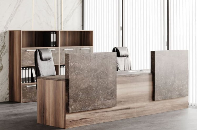 Шкаф средний с вертикальной нишей Б-ТОНЕ БТН36151042 Вяз Бетон темный / B-TONE BTN36151042_1