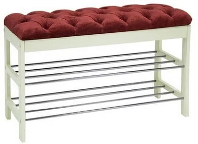 Банкетка Грейс Дуб шампань Бордовый_0