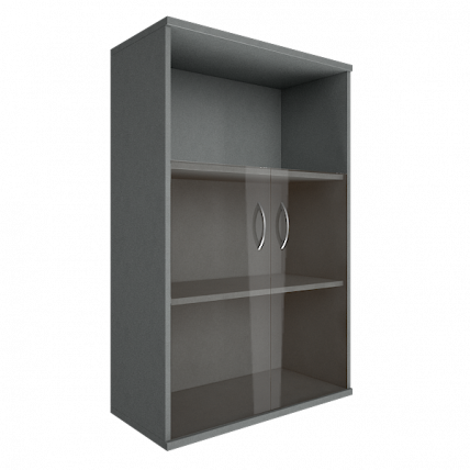 Шкаф средний широкий Рива А.СТ-2.2 Венге/Металлик / Riva_0