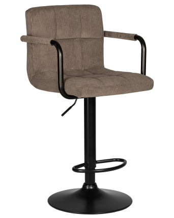 Стул барный ДОБРИН КРУГЕР АРМ БЛАCК (какао вельвет (ЛАР-Е2041-05)) / DOBRIN KRUGER ARM BLACK (LAR-E2041-05))_0