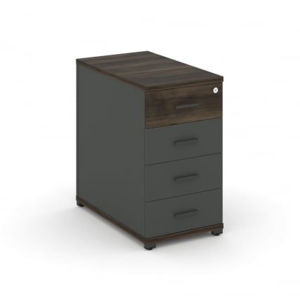 Тумба приставная с 4-мя ящиками CОНCЕПТ CН.ТГО-002 Б/В Дуб Мали Антрацит / CONCEPT CN.TGO-002 B/W_0