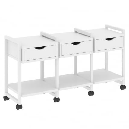 Тумба на колесных опорах наборная. Вариант №4 ЛОФТ ВР.Л-ТН-4.К Металл белый Белый Бриллиант / LOFT VR.L-TN-4.K_0