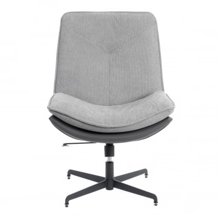 Кресло лаунж Космо велюр/букле/экокожа, ВТ шапе силвер/графит / Cosmo VT shape silver/графит_4