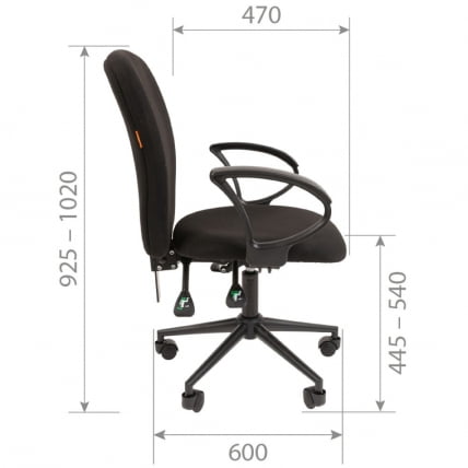 Офисное кресло CХАИРМАН 9801 Черный пластик (Блаcк) Голубой / CHAIRMAN (Black)_4