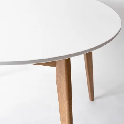 Стол обеденный Орион 100кс100 Эмаль белая Морилка Дуб натуральный / 100x100_1