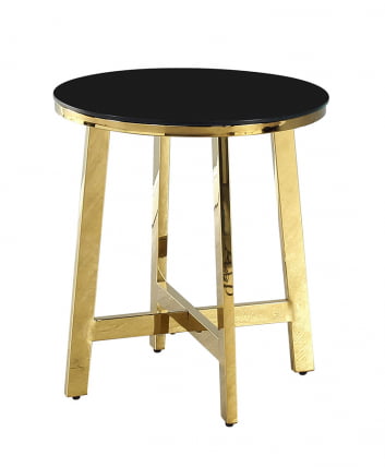 Журнальный стол АЛЬБА 50кс50 Золото (стекло черное) / 50x50_0