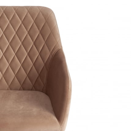 Кресло БРЕМО (мод. 708) ткань/металл, 58х55х83 см, высота до сиденья 48 см, бежевый баркхат 5/черный / BREMO (mod. barkhat_5