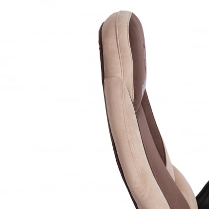 Кресло офисное БАЗУКА флок , коричневый/бежевый/коричневый перфорированный, 6/7/6/06 / BAZUKA_11