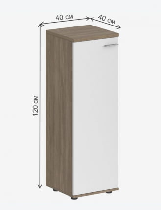 Шкаф средний левый Сигма СГ.804.ОД.ВХ.Л Дуб темный Белый / Sigma SG.804.OD.WH.L_1