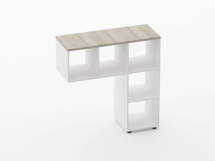 Стеллаж к столу Дека 9.07.11 Дуб Сантана светлый/Белый / Deka_0