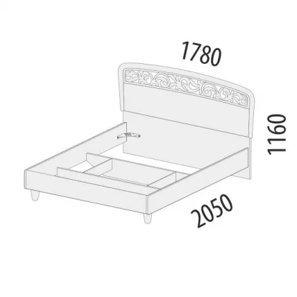 Кровать 160*200 Катрин 92.01 Дуб венге Белый песок Санчо крем_1