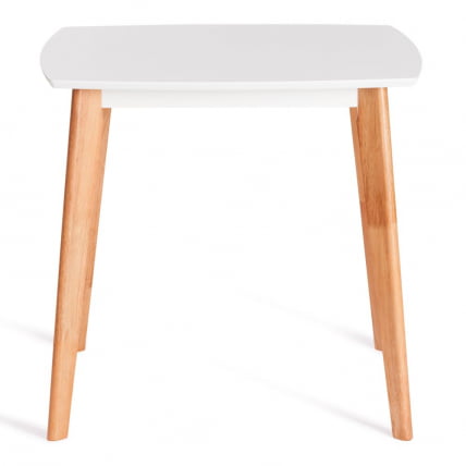 Стол обеденный Cлаире квадратный столешница МДФ, опоры дерево гевея, белый / натуральное дерево, 80 кс 80 кс 75см / Claire x x_1