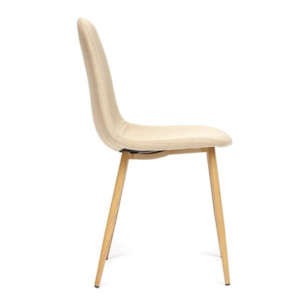 Стул БРЕЕЗЕ (мод. 4724) металл/ткань, 44х48х87см, бежевый/натуральное дерево / BREEZE (mod._1