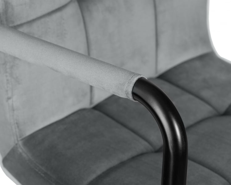 Стул барный ДОБРИН КРУГЕР АРМ БЛАCК (серый велюр (МДЖ9-75)) / DOBRIN KRUGER ARM BLACK (MJ9-75))_6