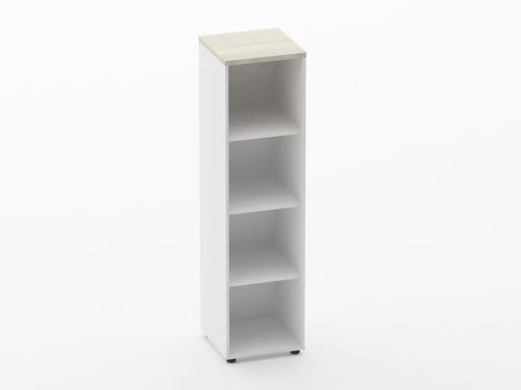 Шкаф 3 узкий открытый Дека 10.16.10 Дуб Сантана светлый/Белый / Deka_0