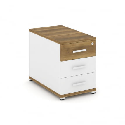 Тумба опорная приставная с 3-мя ящиками CОНCЕПТ CН.ТГО-001 Б/В Сандал Янтарный Белый бриллиант Белый / CONCEPT CN.TGO-001 B/W_0