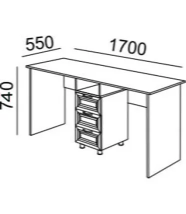 Стол двойной Остин Модуль №13 Ясень шимо светлый/белый_1